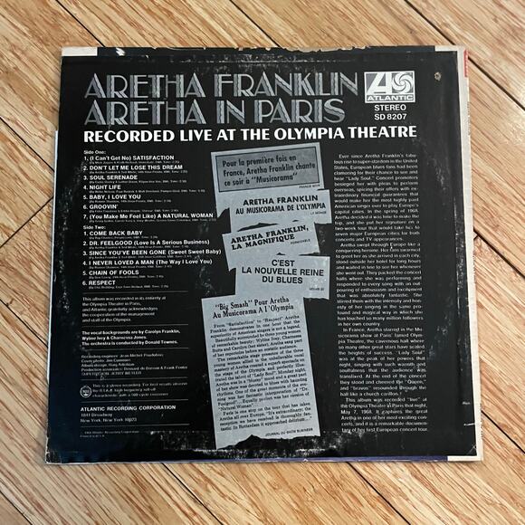 Aretha Franklin - Live In Paris LP vintage vinyl record soul - Picture 2 of 4